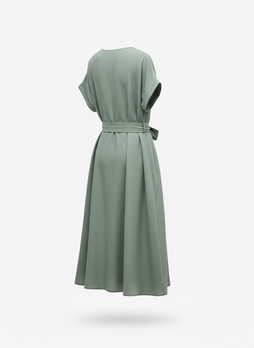 Waist-Tie Midi Dress