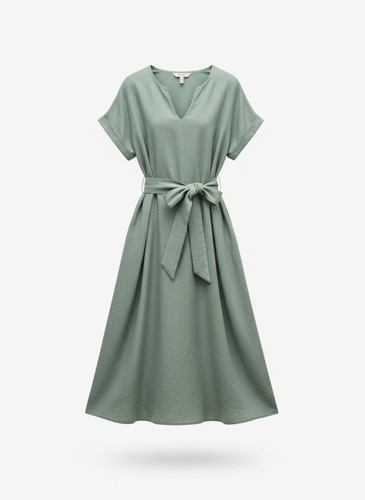 Women's Waist-Tie Midi Dress
